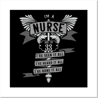 Funny 33rd Birthday Nurse Gift Idea Posters and Art